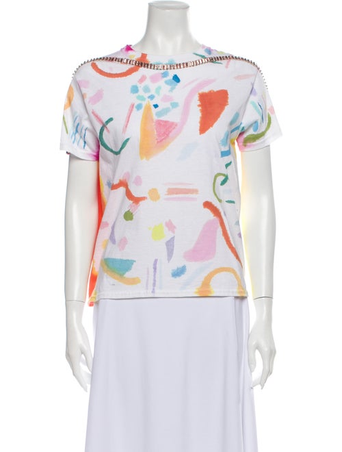 Collina Strada Printed Bateau Neckline T-Shirt Whi
