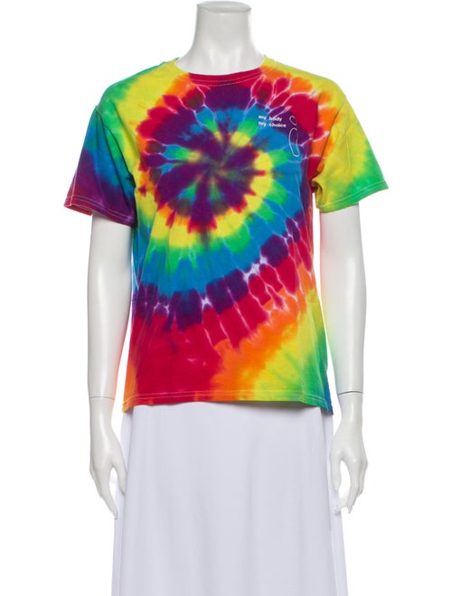 Collina Strada Tie-Dye Print Crew Neck T-Shirt Red