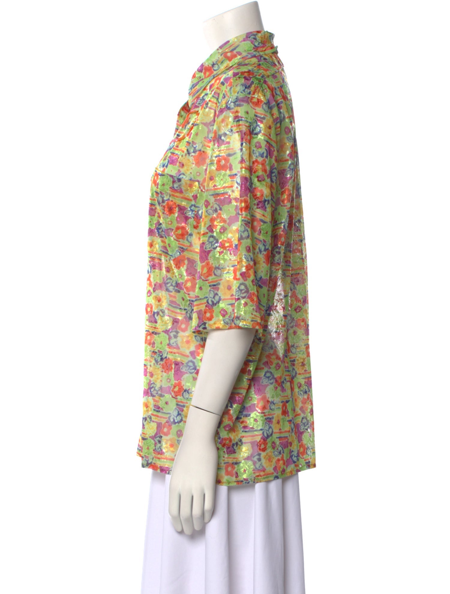 Collina Strada Printed Mock Neck Blouse