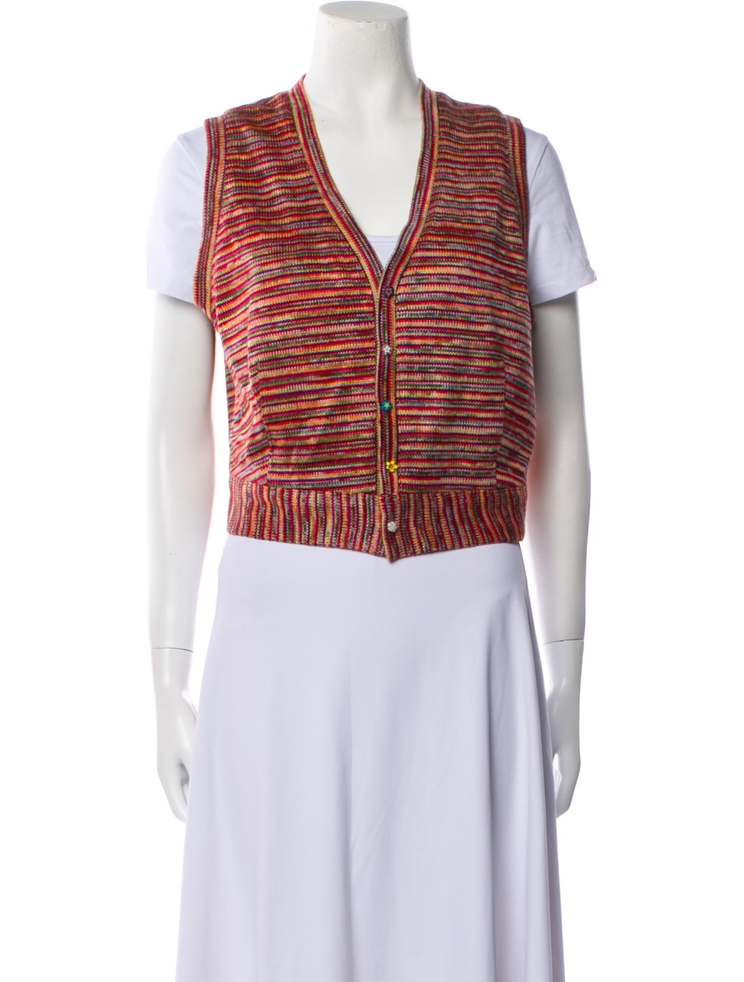 Collina Strada Striped V-Neck Sweater