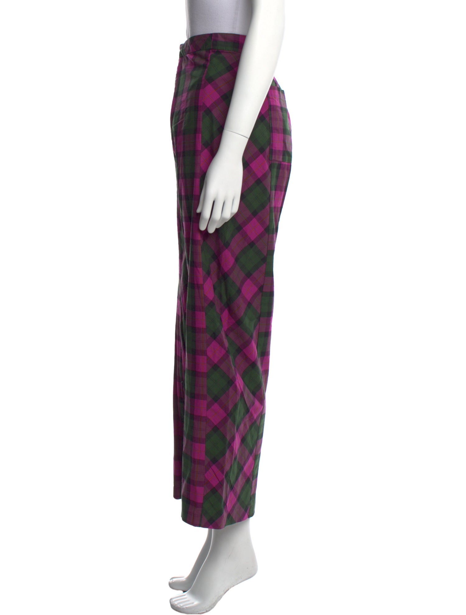 Collina Strada Plaid Print Wide Leg Pants