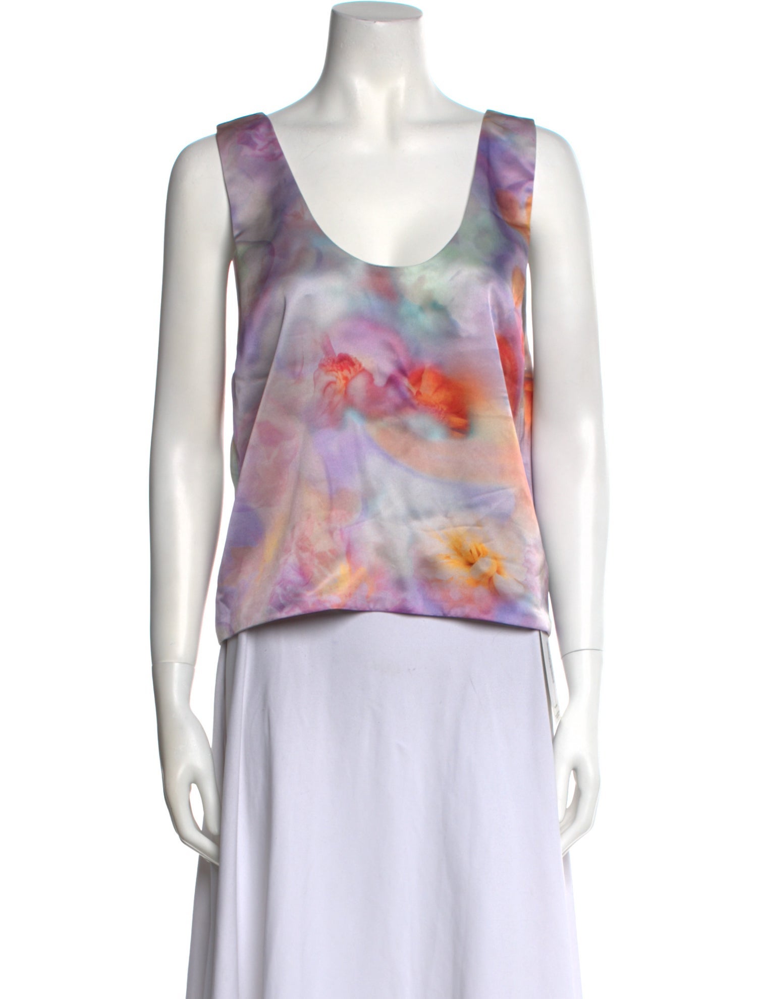 Collina Strada Tie-Dye Print Scoop Neck Top