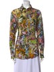 Collina Strada Silk Printed Button-Up Top