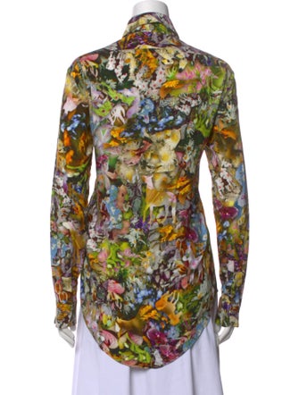 Collina Strada Silk Printed Button-Up Top