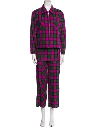 Collina Strada Plaid Print Pant Set