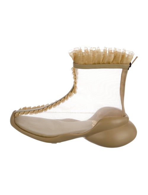 Collina Strada Mesh Leather Trim Embellishment Boots