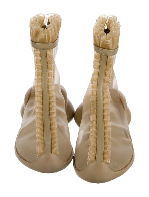 Collina Strada Mesh Leather Trim Embellishment Boots