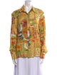 Collina Strada Printed Long Sleeve Button-Up Top