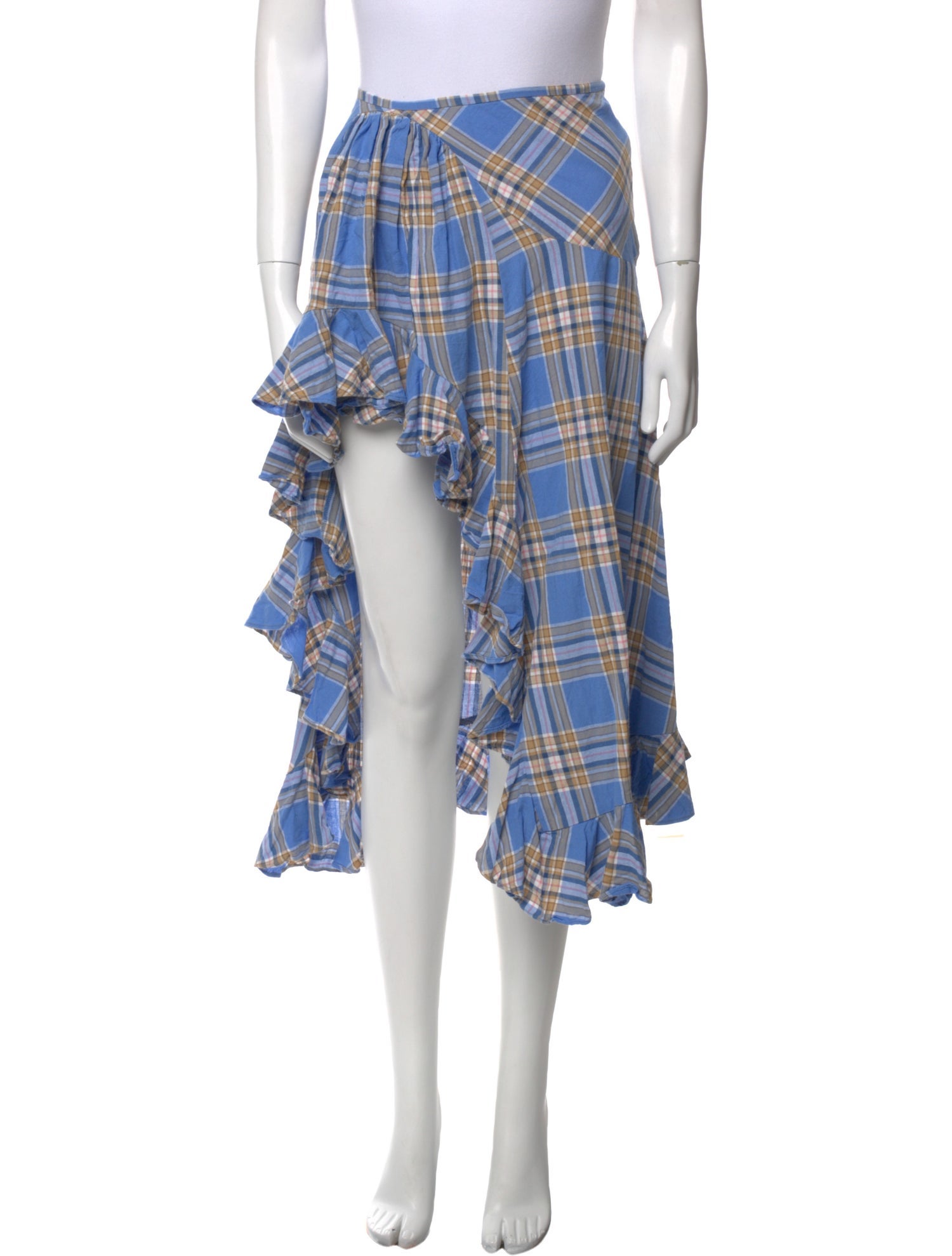 Collina Strada Plaid Print Knee-Length Skirt