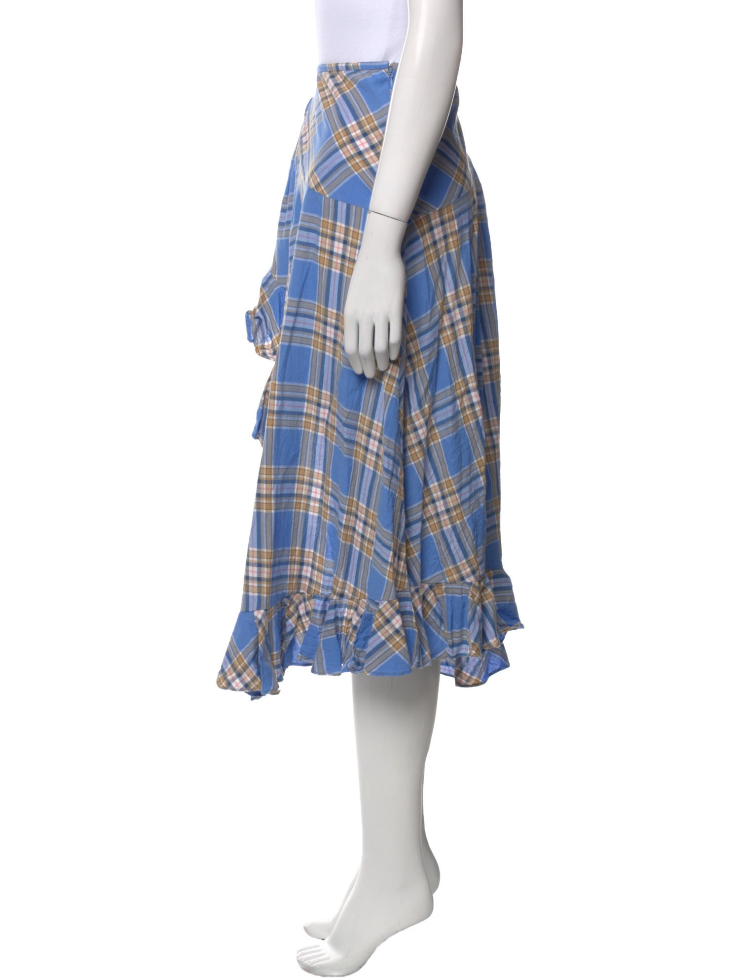 Collina Strada Plaid Print Knee-Length Skirt