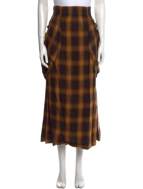 Collina Strada Plaid Print Midi Length Skirt