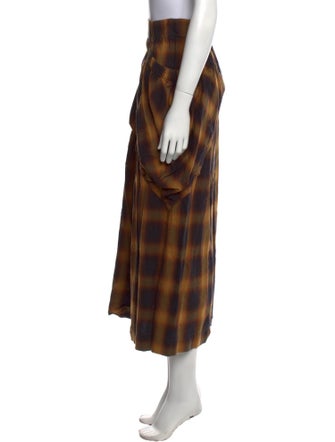 Collina Strada Plaid Print Midi Length Skirt