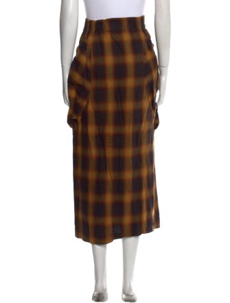 Collina Strada Plaid Print Midi Length Skirt