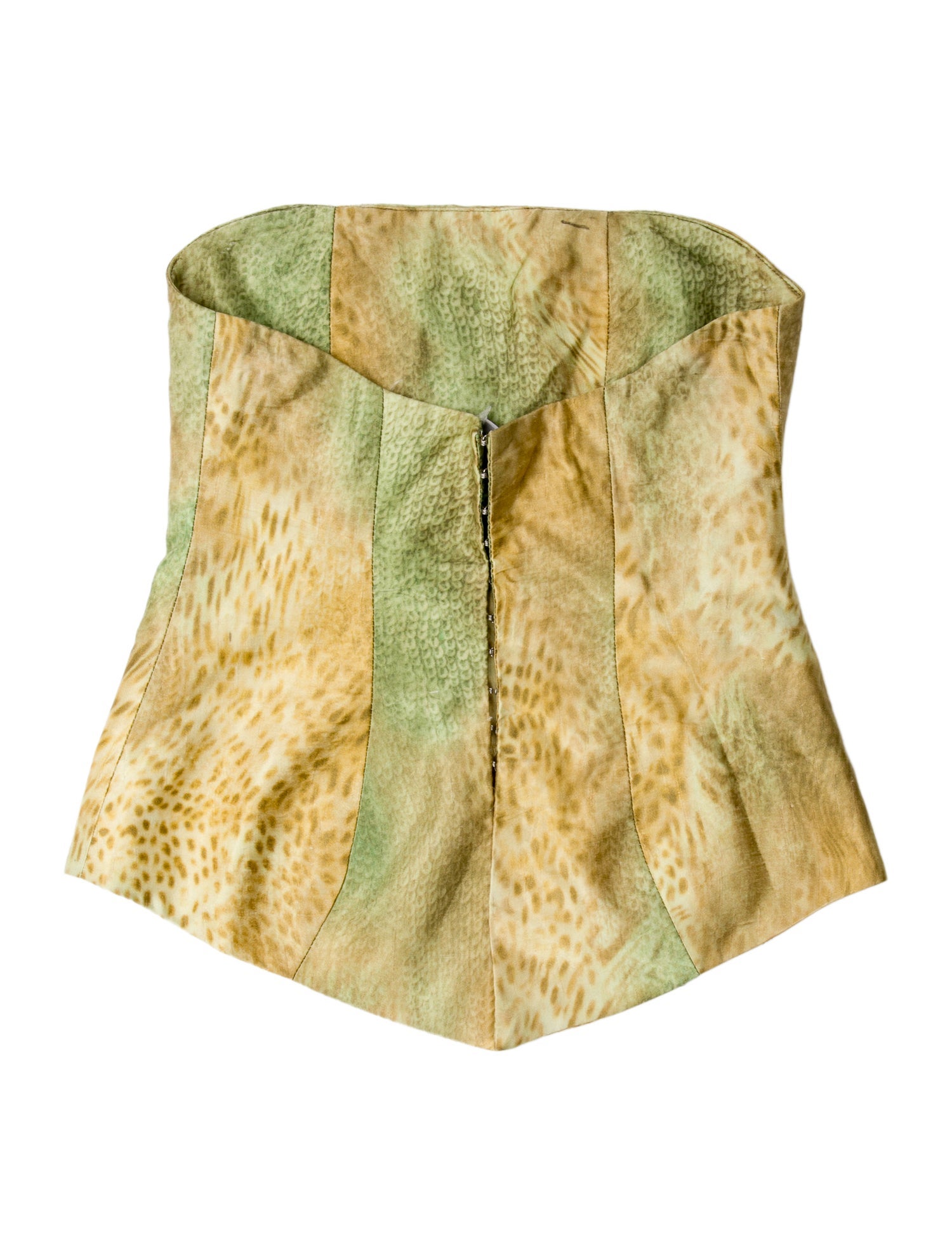 Collina Strada Animal Print Strapless Crop Top