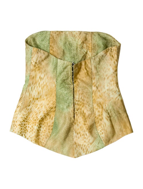 Collina Strada Animal Print Strapless Crop Top