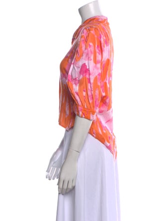 Collina Strada Silk Floral Print Crop Top