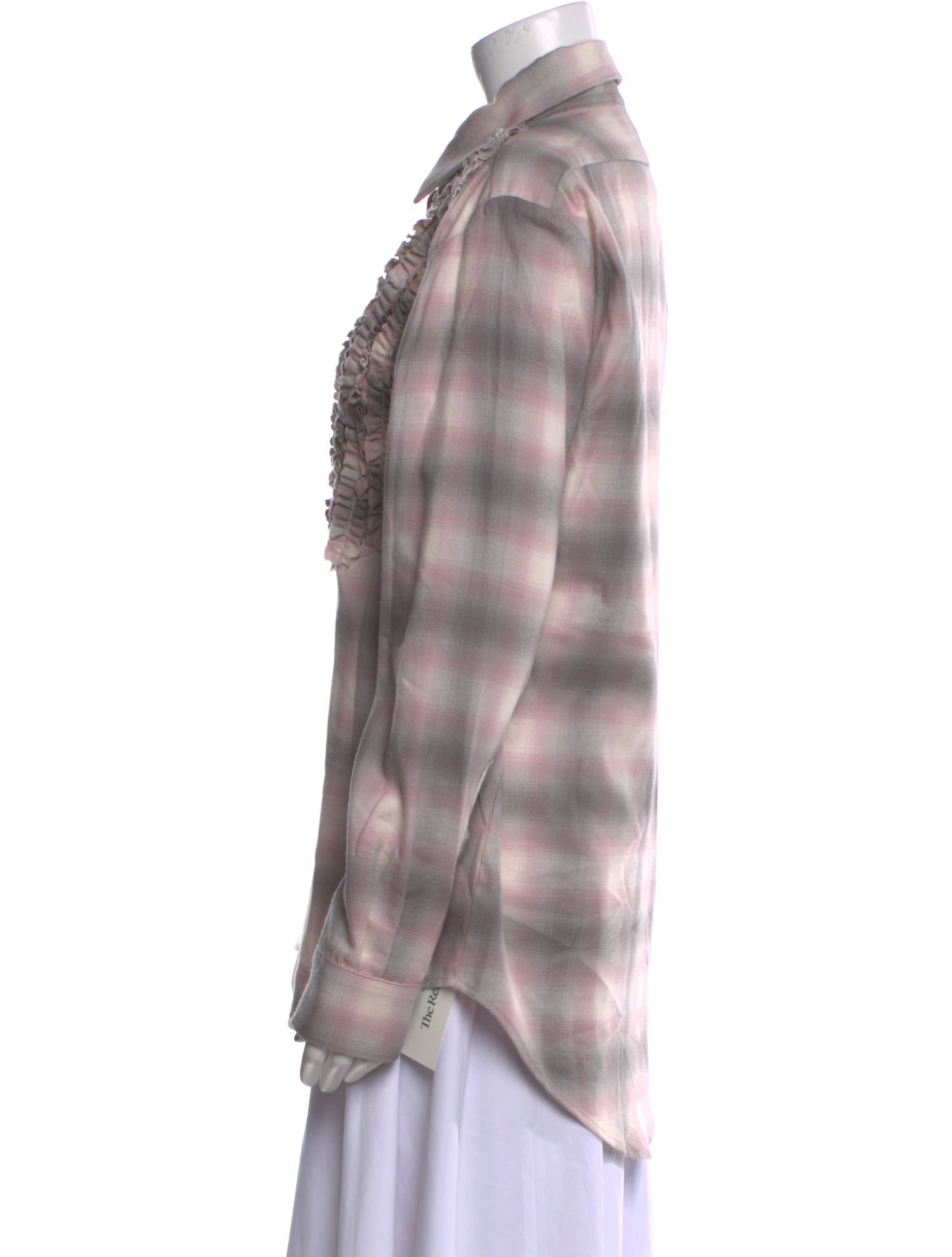 Collina Strada Plaid Print Long Sleeve Button-Up Top w/ Tags