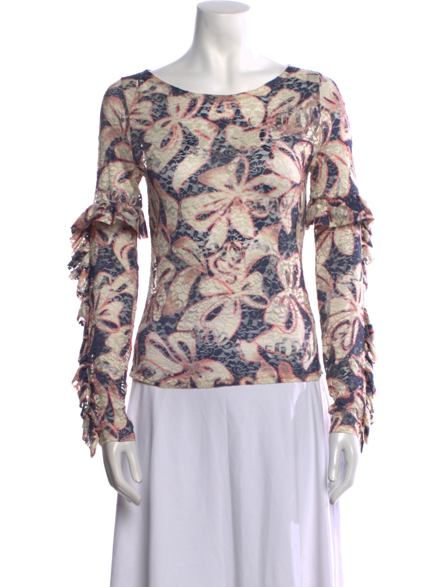 Collina Strada Printed Bateau Neckline Blouse