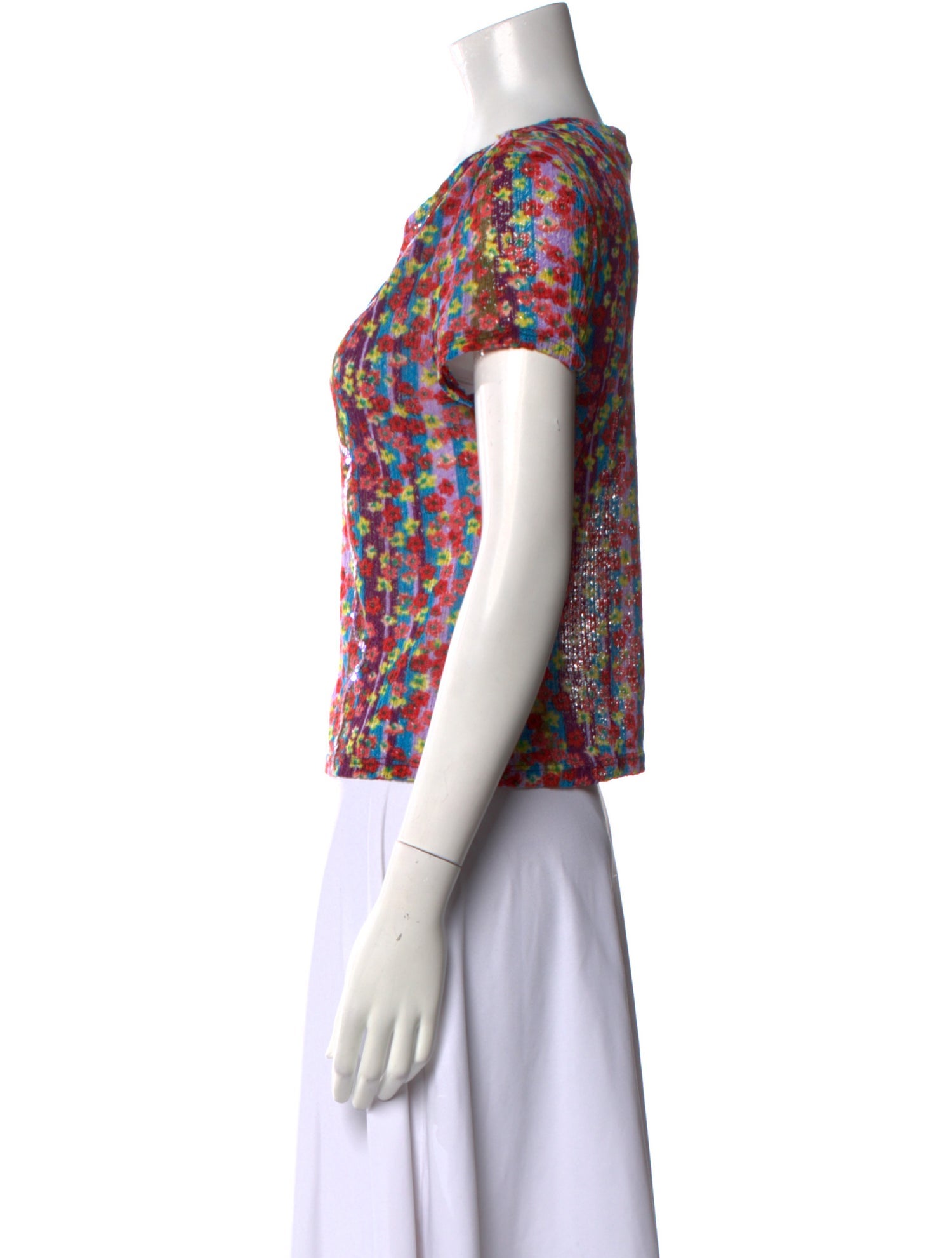 Collina Strada Floral Print Crew Neck T-Shirt