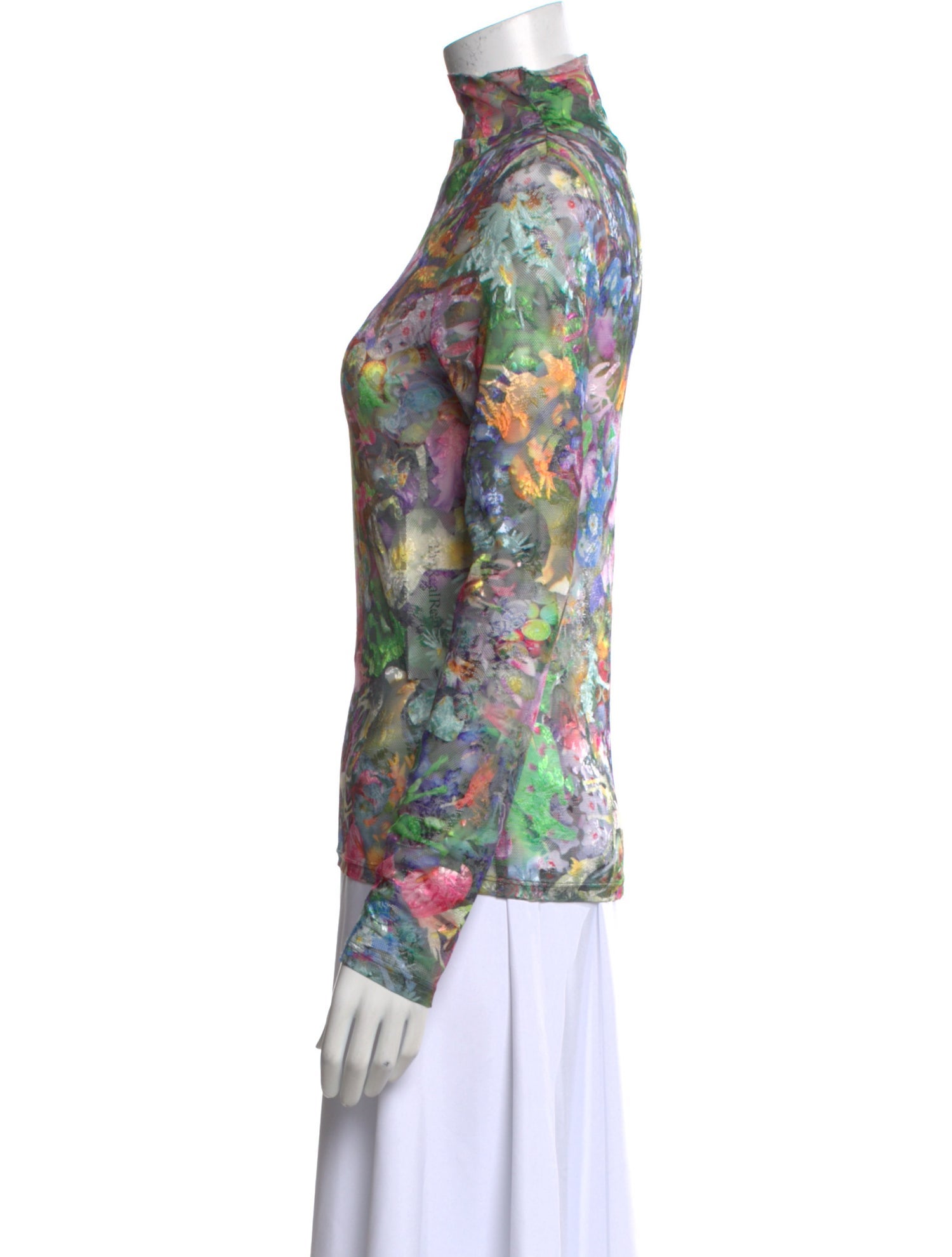Collina Strada Floral Print Turtleneck Sweatshirt