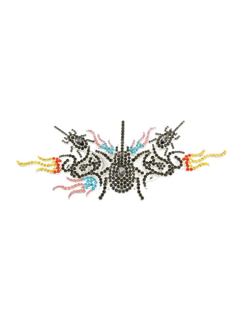 Collina Strada Crystal Multicolor Spider Brooch Pin