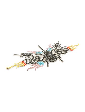 Collina Strada Crystal Multicolor Spider Brooch Pin
