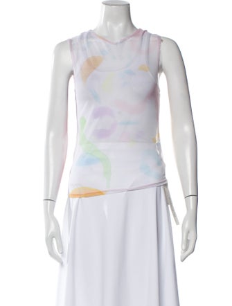 Collina Strada Printed Crew Neck Top