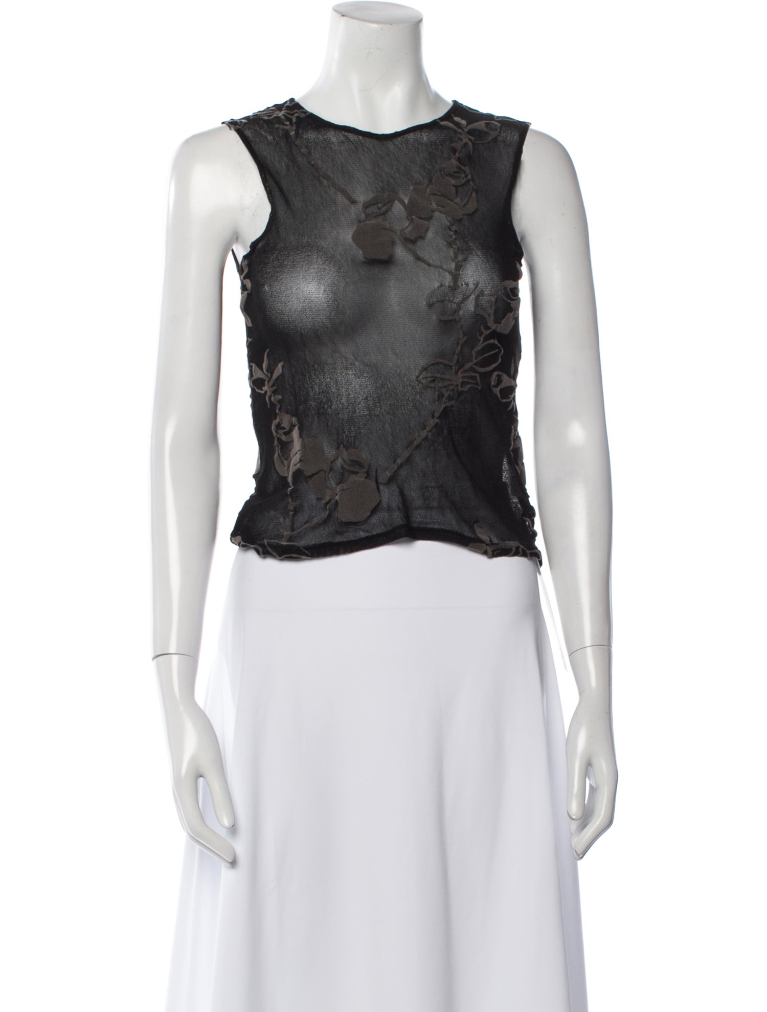 Collina Strada Crew Neck Sleeveless Crop Top