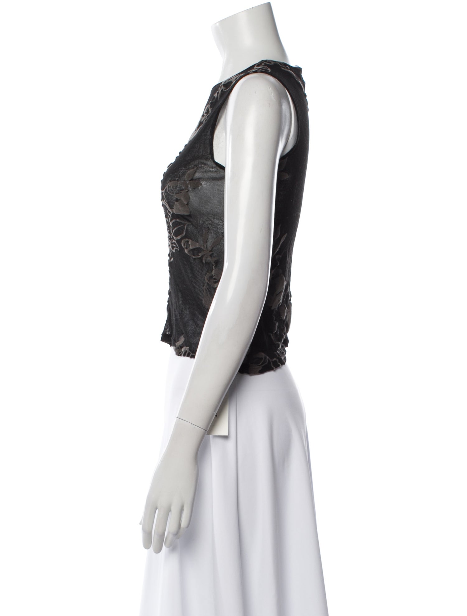 Collina Strada Crew Neck Sleeveless Crop Top