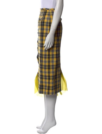 Collina Strada Plaid Print Midi Length Skirt