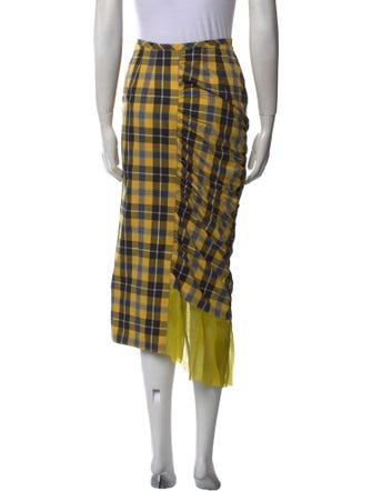 Collina Strada Plaid Print Midi Length Skirt
