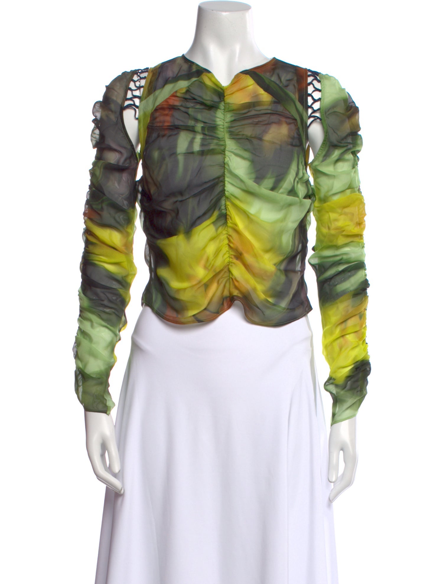 Collina Strada Silk Printed Button-Up Top