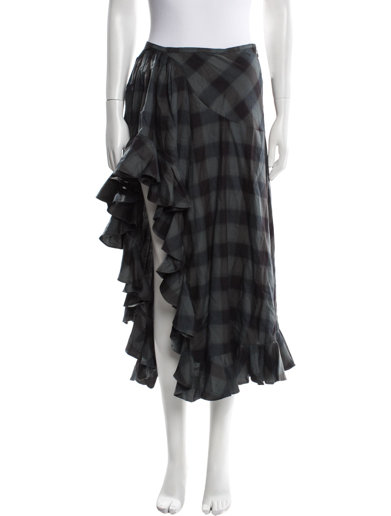 Collina Strada Plaid Print Midi Length Skirt w/ Tags