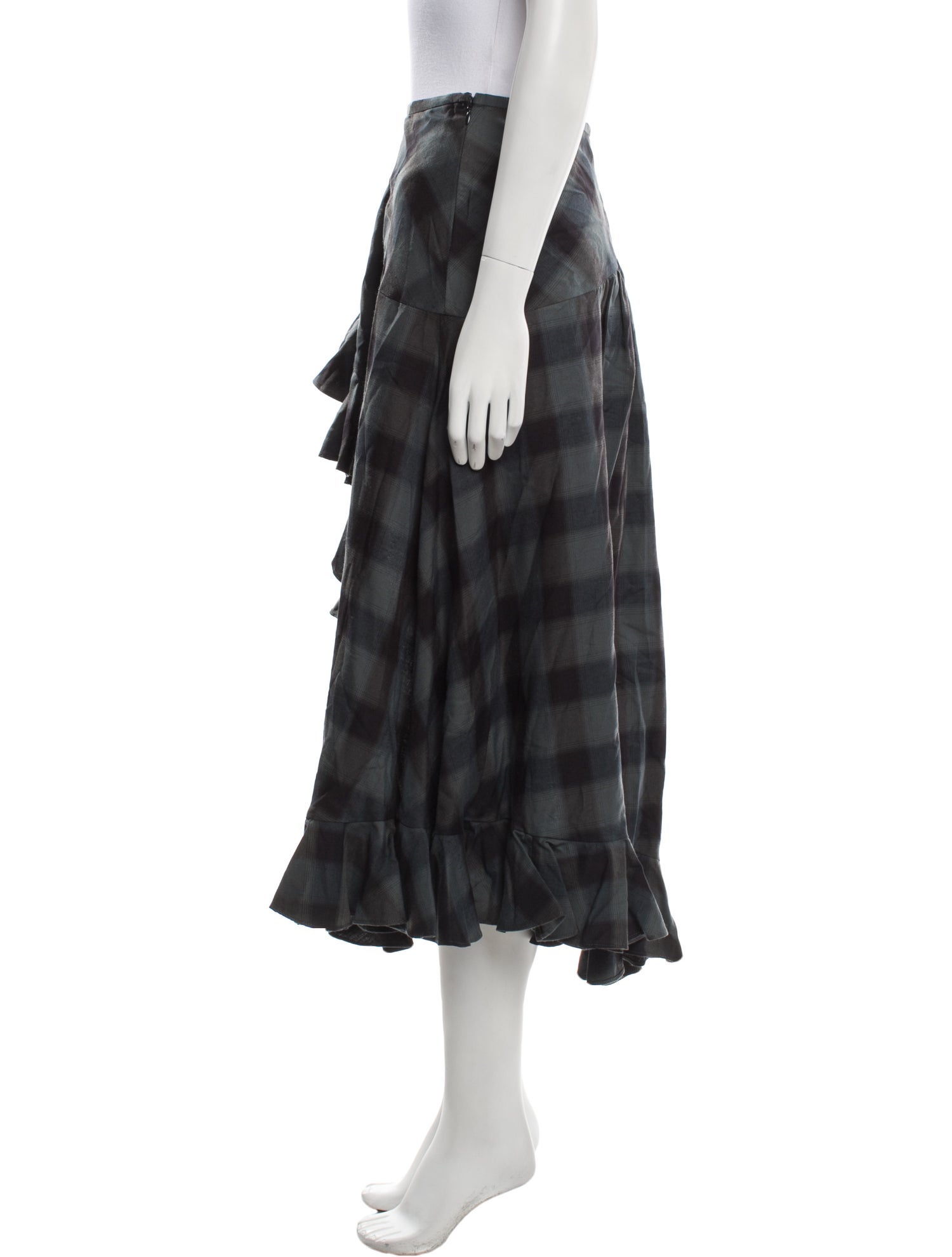 Collina Strada Plaid Print Midi Length Skirt w/ Tags