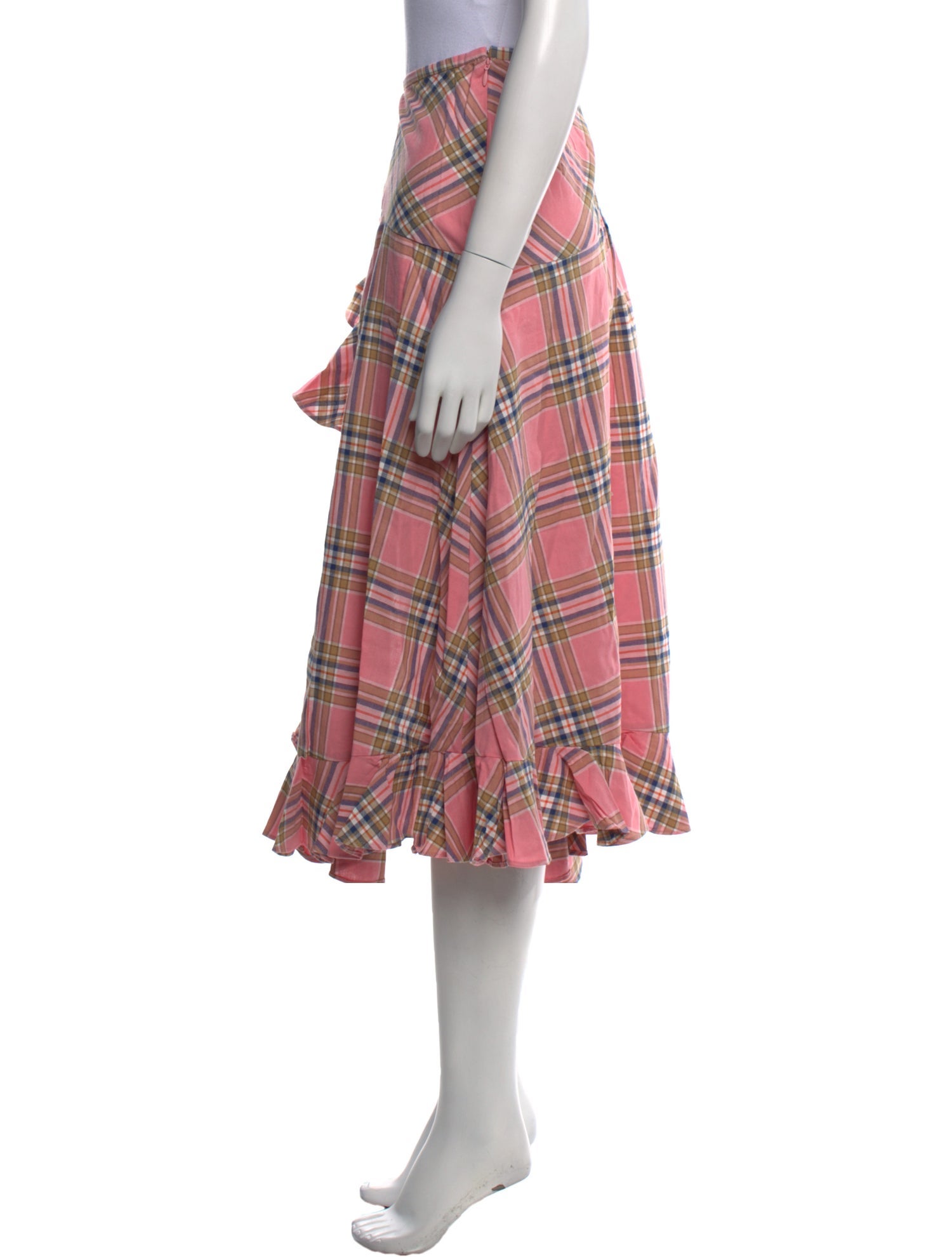 Collina Strada Plaid Print Knee-Length Skirt w/ Tags