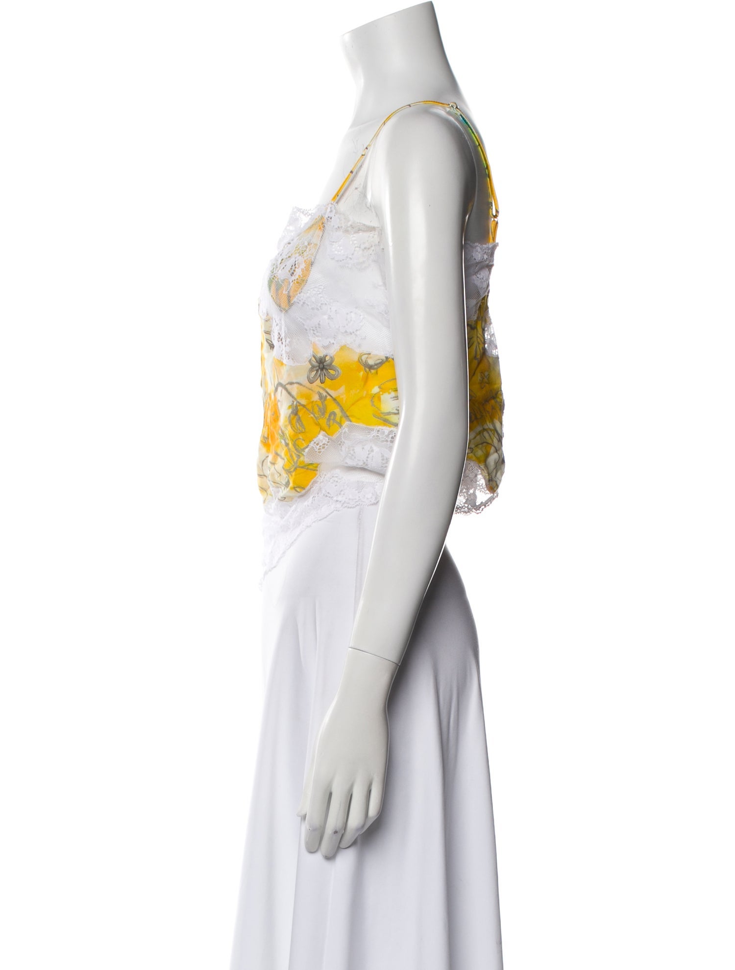 Collina Strada Silk Floral Print Crop Top