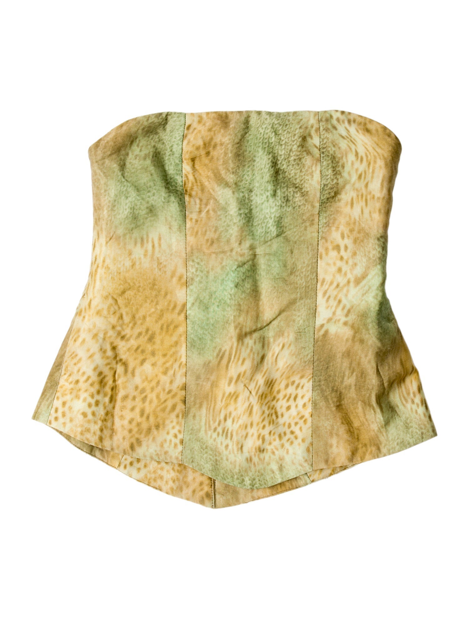 Collina Strada Animal Print Strapless Crop Top