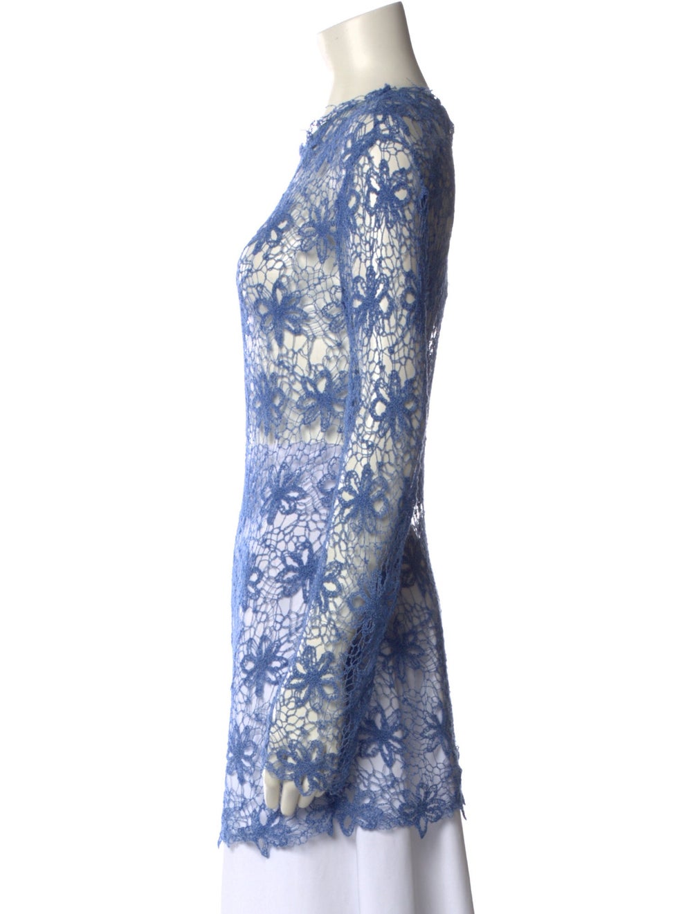 Collina Strada Tunic Blue Patterned Grosgrain Tri… - image 2