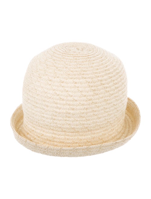 Tracy Watts Straw Bucket Hat Beige