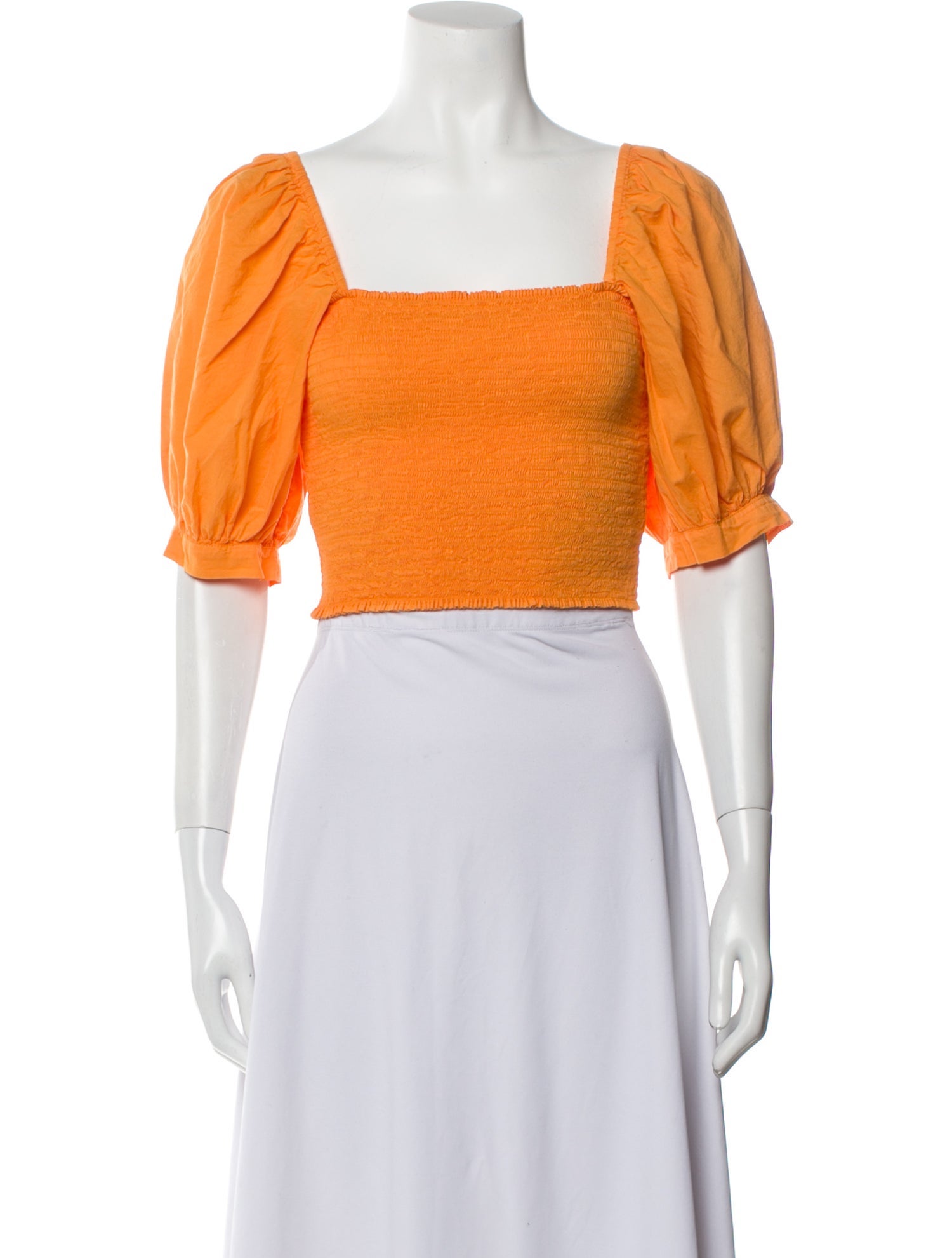 Xirena Square Neckline Short Sleeve Crop Top