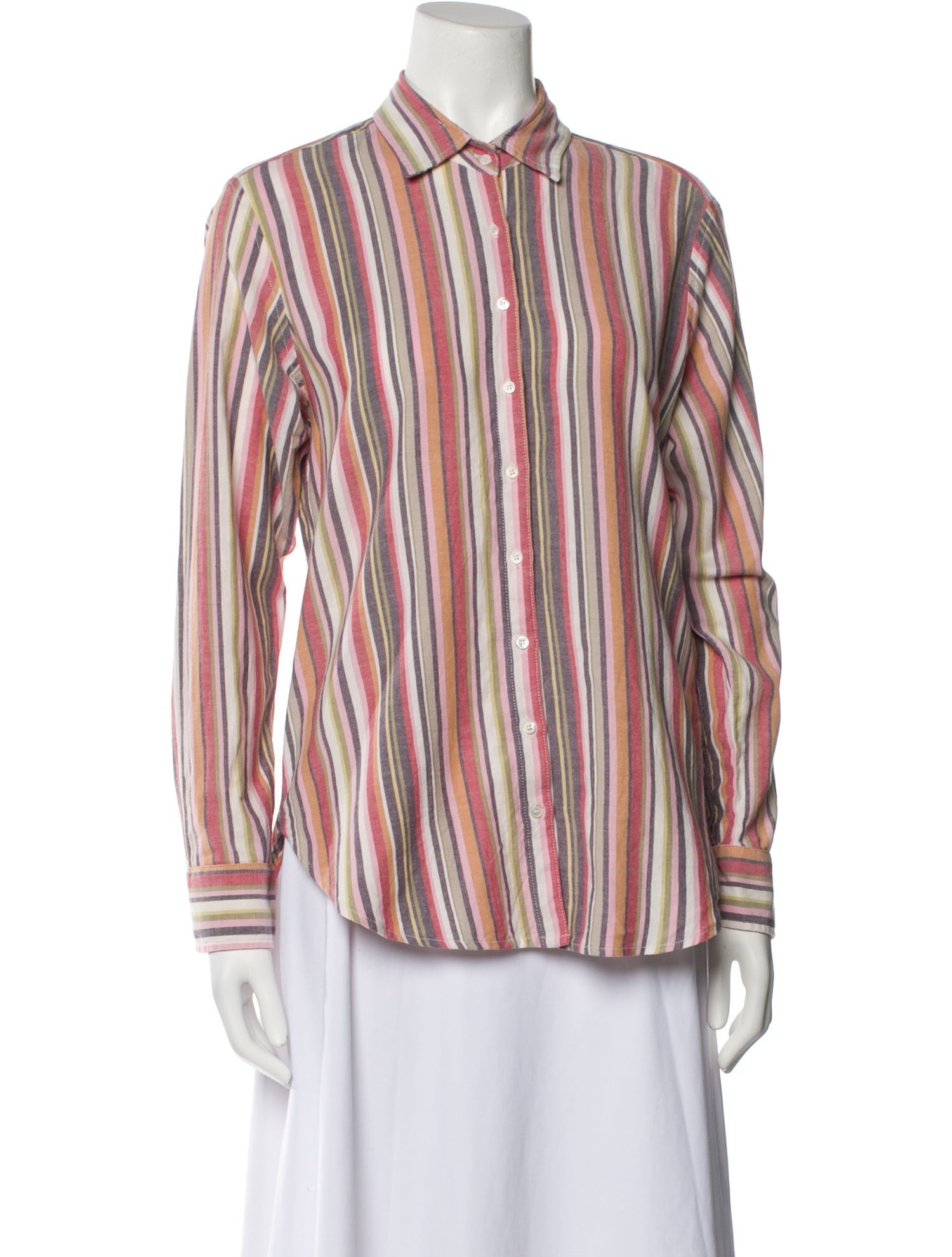 Xirena Striped Long Sleeve Button-Up Top