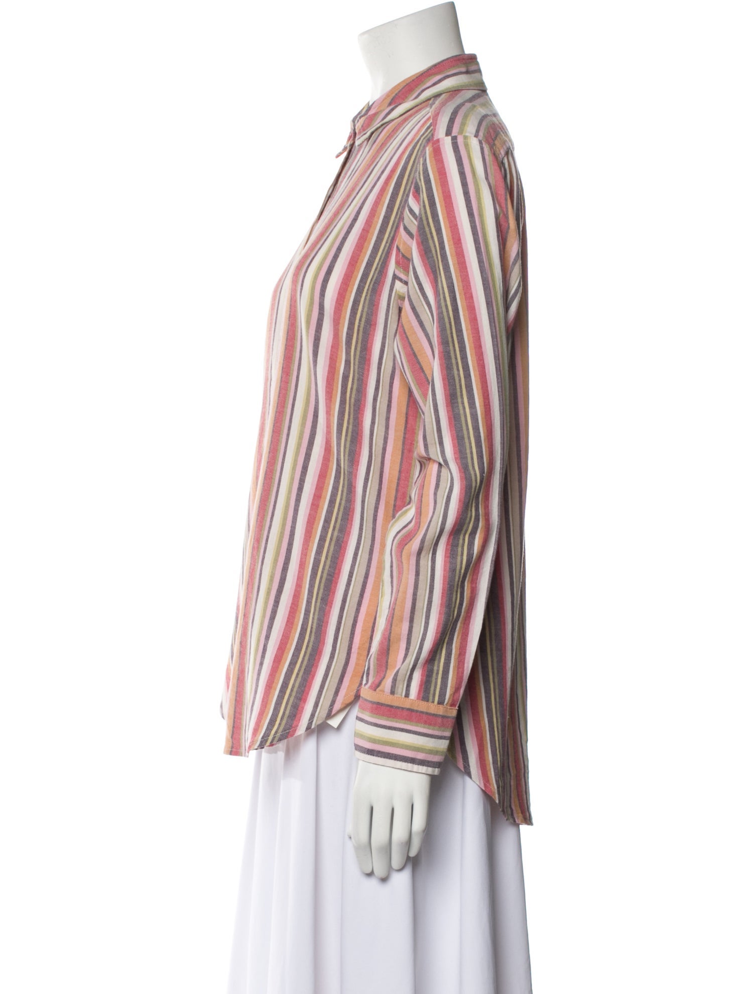 Xirena Striped Long Sleeve Button-Up Top
