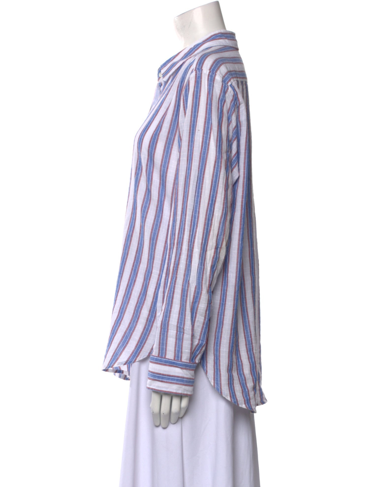Xirena Striped Long Sleeve Button-Up Top