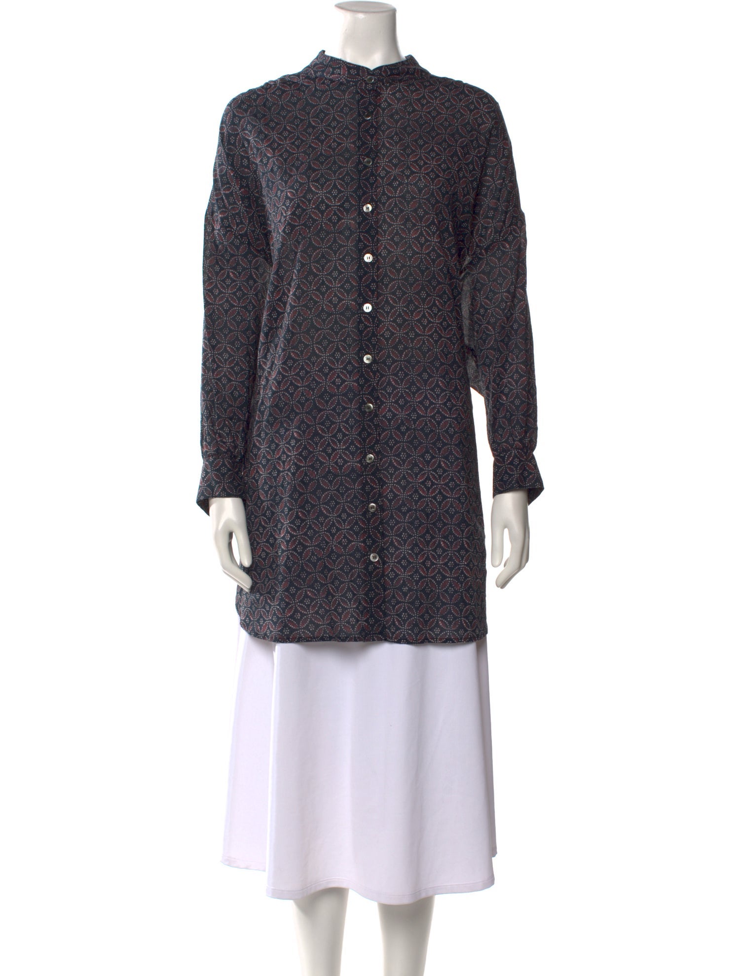 Xirena Polka Dot Print Mock Neck Tunic