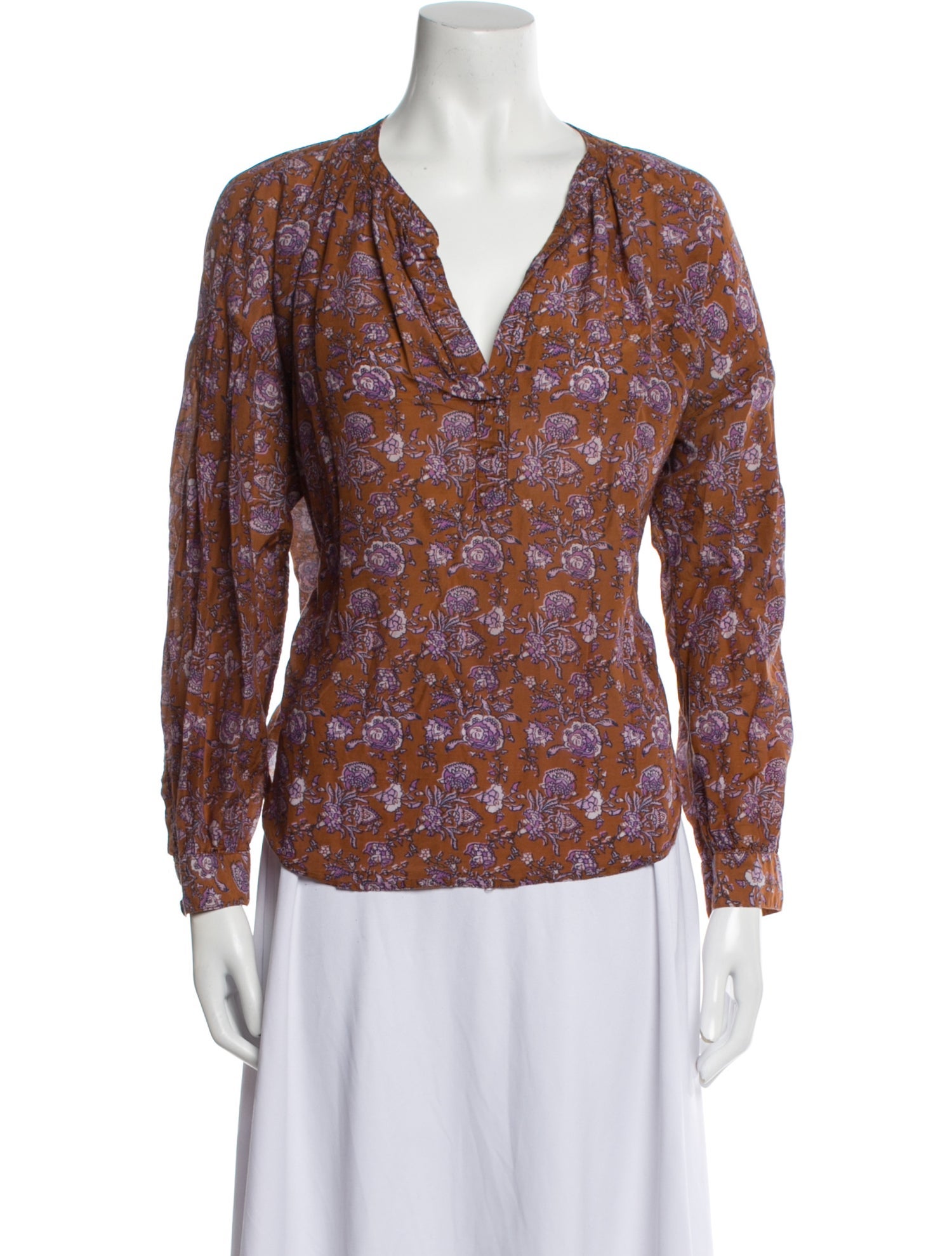 Xirena Floral Print V-Neck Blouse
