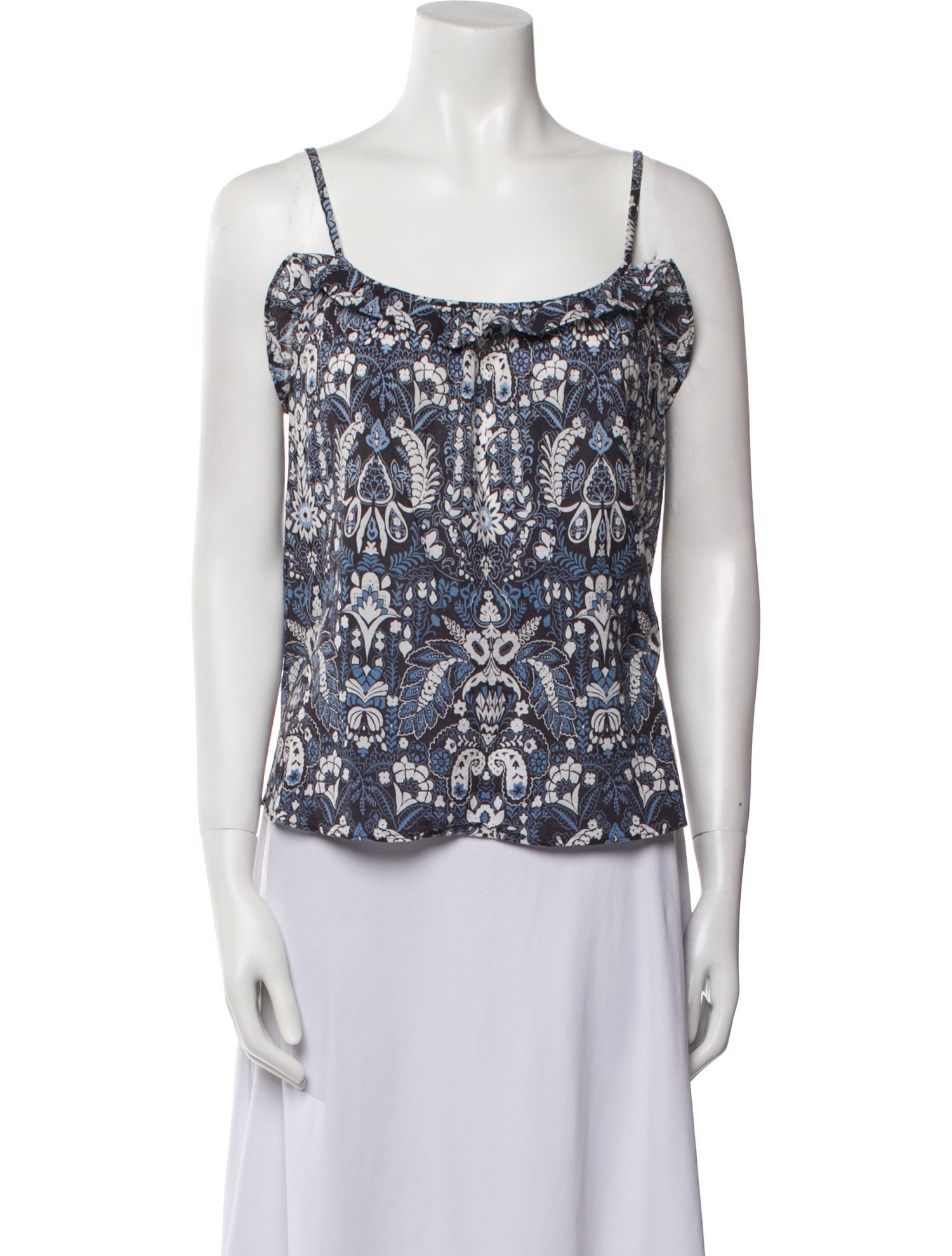 Xirena Printed Square Neckline Top