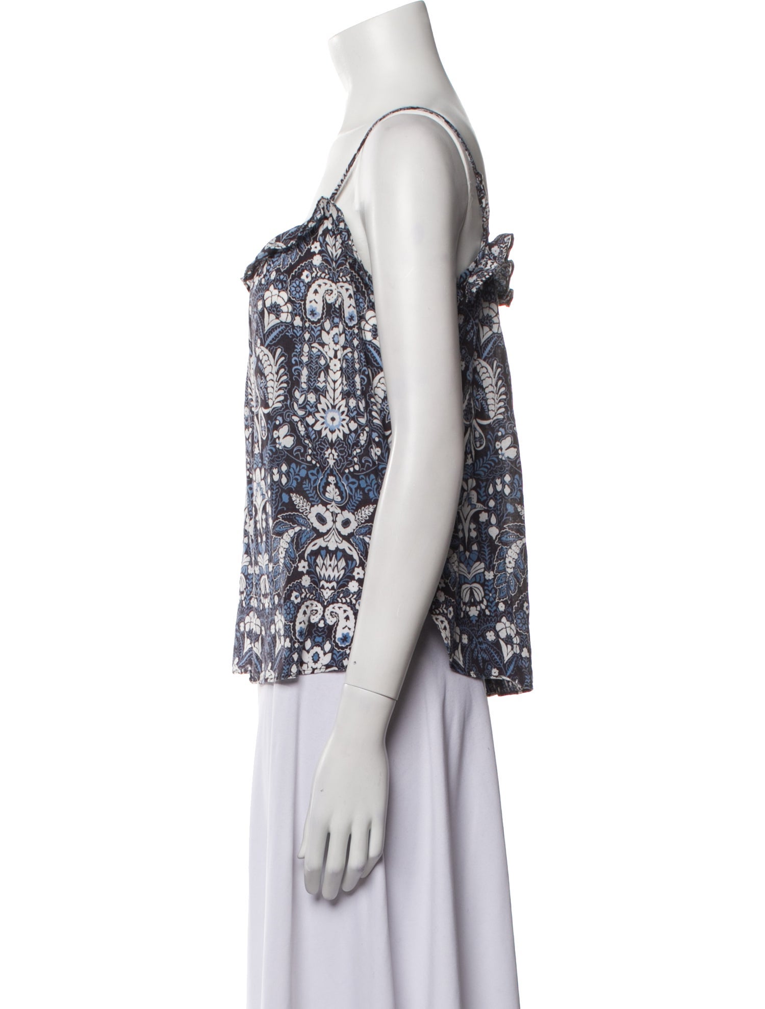 Xirena Printed Square Neckline Top