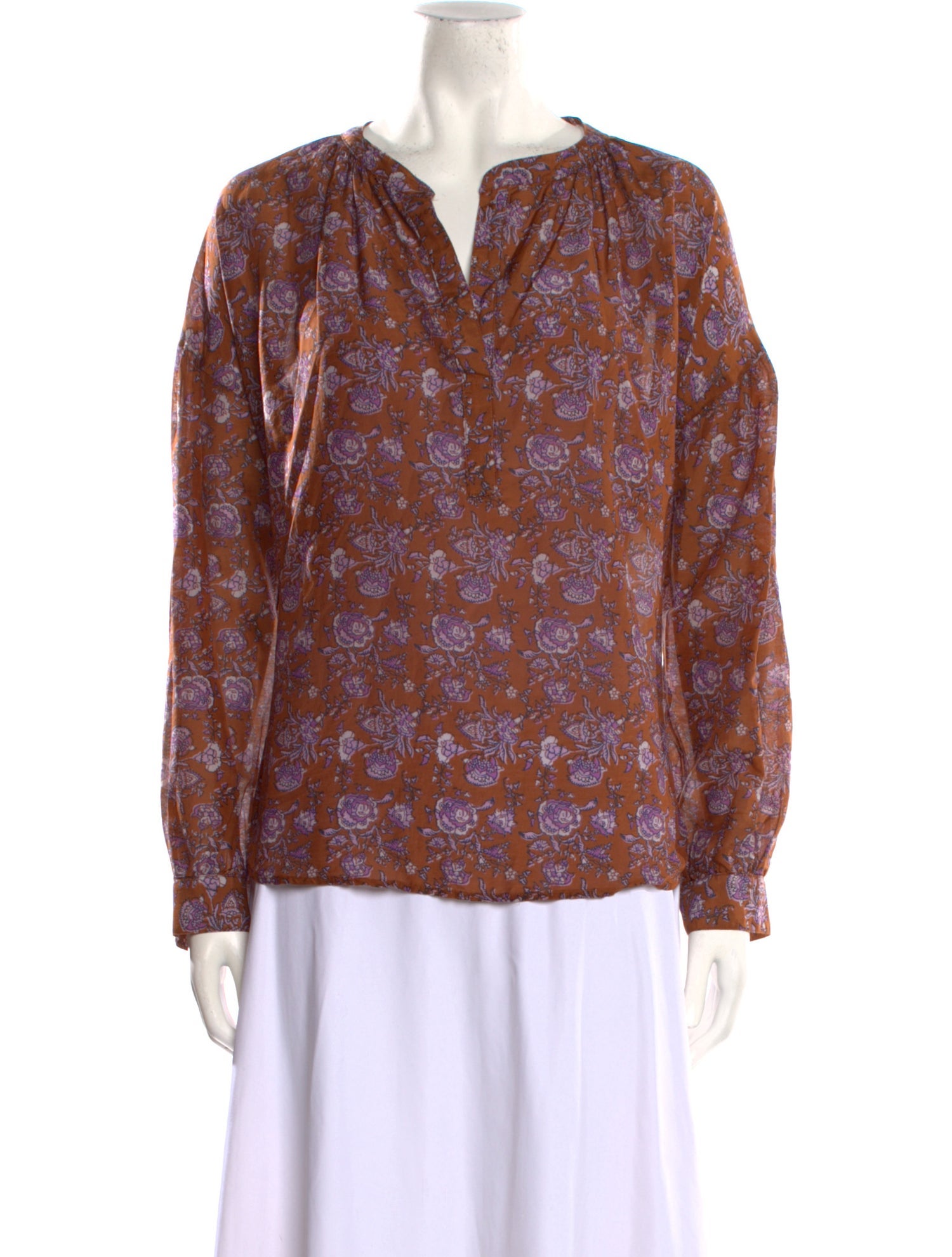 Xirena Floral Print V-Neck Blouse