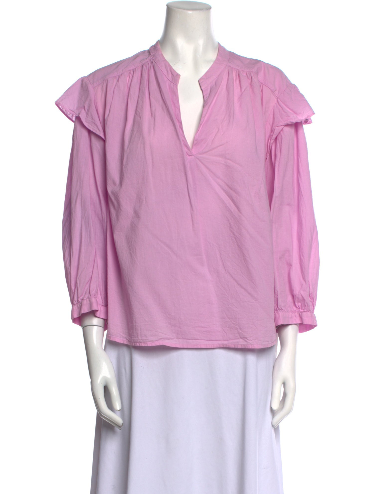 Xirena V-Neck Three-Quarter Sleeve Blouse