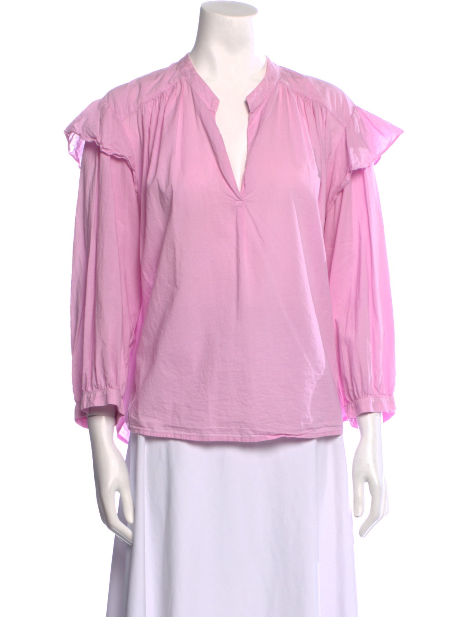 Xirena V-Neck Three-Quarter Sleeve Blouse